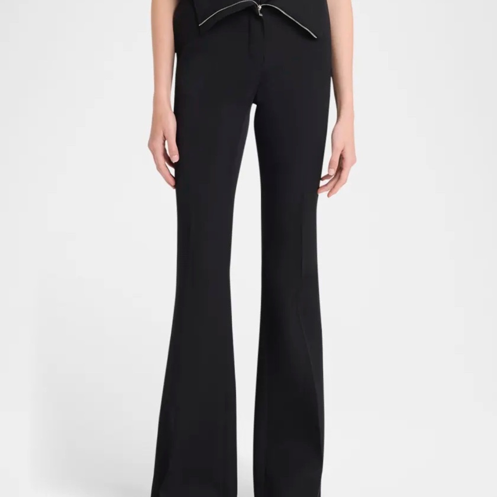 RUNWAY Alexander McQueen! NWT Black Foldover Waist Flared Trousers 2025 Size 46